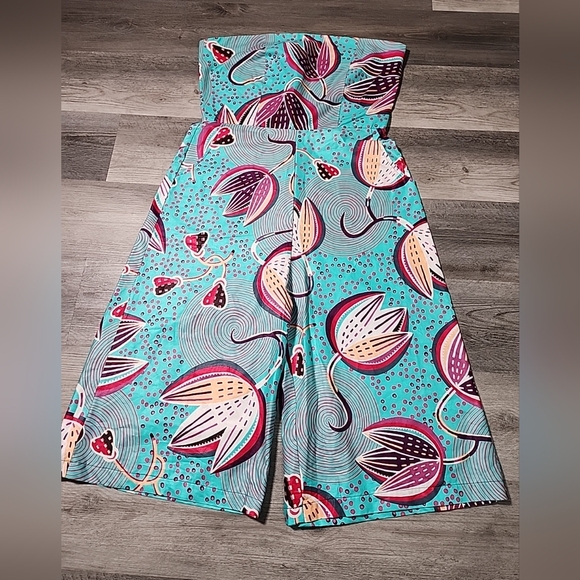 GRASS FIELDS sleeveless Ankara jumpsuit Multi color sz 14 - Picture 2 of 10